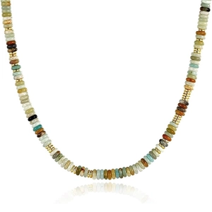 Bohemian Natural Stone Beaded Necklace For Women Dopamine Multicolored Crystal Jewelry Handmade Heart Pendant Neckwear