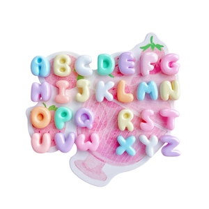 Colorful resin A-Z mini alphabet letters set for DIY phone case and hair clip crafts