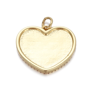 14K gold plated heart charm with wings and matte finish for DIY jewelry making