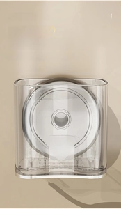 Detail showing high load-bearing capacity of the wall-mounted clear toothbrush holder