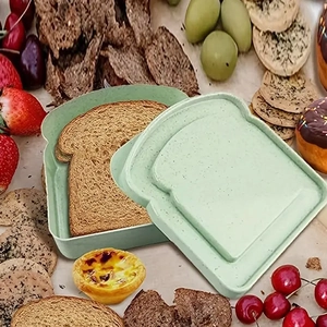 Umweltfreundliche Weizenstroh-Sandwichbox in Hellgrün für Picknick-Mittagessen