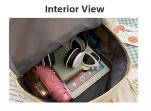 Vista detallada del compartimento interno de gran capacidad de una mochila de pana