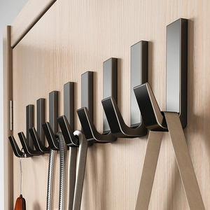 Wall Mounted Adhesive Hooks Punch Free Heavy Duty Metal J Shape Hangers For Entryway Kitchen Bathroom Minimalist