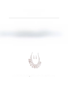 Detailed size chart for the rhinestone tassel necklace set with pink crystal drops