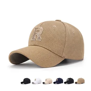 Trendy Embroidery R Letter Baseball Cap For Men Women Casual Adjustable Sunshade Hat Outdoor Breathable Sport Hip Hop Cap