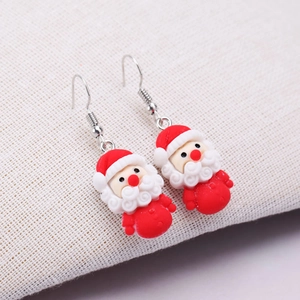 Resin Santa Claus Dangle Earrings With Earring Post Cartoon Cute Christmas Holiday Party Jewelry For Women Girls