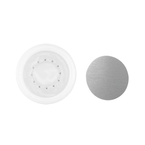 White magnetic round mount with metal plate for wall power strip and router fixing