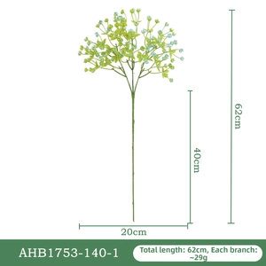 Detailed dimension guide for artificial gypsophila sprig showing 62cm height and 20cm width