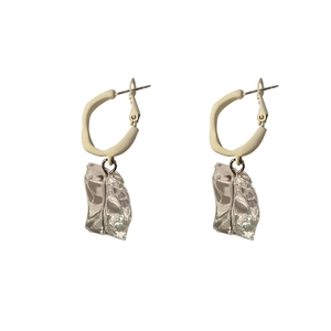 Chic irregular acrylic ice cube drop earrings with silver needle hoops for women
