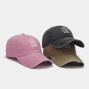 Lot de trois casquettes de baseball personnalisées Joyeuses Pâques en coton délavé