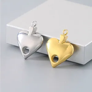 Heart Spade Pendant Charms Stainless Steel For DIY Jewelry Making Necklaces Bracelets Minimalist Style Accessory