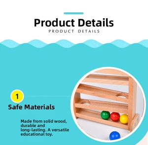 Wooden tracking track with four colored balls for early childhood visual training