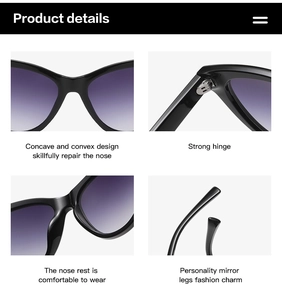 Detailed close-up of retro cat-eye sunglasses featuring nose pads and hinge craftsmanship