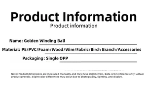 Detailed material specifications of the golden wire ball ornament for Christmas wreaths