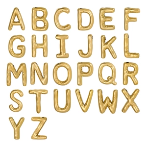 Bubble Letter Alphabet Pendants Puffy Balloon Style Stainless Steel Charms For DIY Necklace Bracelet Jewelry Making