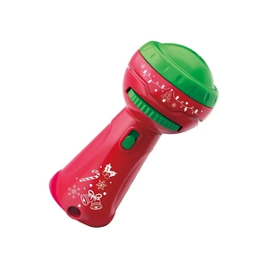 Lampe de poche à projection de Noël pour enfants avec motifs festifs sur fond blanc neutre