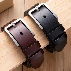 Men Casual Leather Belt Business Fashion Minimalist Pin Buckle Pants Belt Metal Alloy Buckle Adjustable Daily Waist Belt