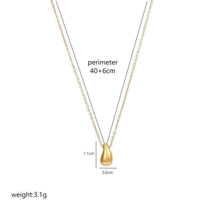 Collier pendentif goutte d'or pour femme avec chaîne réglable de 40+6 cm de long