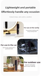 Portable wireless hair straightener brush with digital display for travel and outdoor use