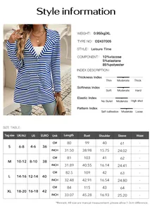 Tabella taglie con composizione materiale e misure del cardigan a righe con cappuccio
