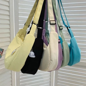 Nylon Hobo Shoulder Bag Large Capacity Crossbody Handbag With Cute Cartoon Pendant For Women Students Daily Casual Fresh Style