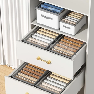 Wardrobe clothes organizer with multi-compartment mesh for pants and t-shirt storage