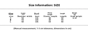 Size chart table for women's wool coat with shoulders, bust, sleeve, and length in cm