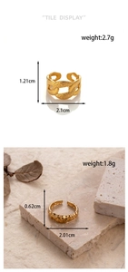 Detailed technical specifications and weight for adjustable golden leaf open rings