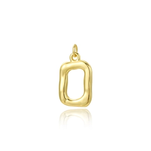 Macro shot of gold-plated hollow star heart pendant with square frame and reflection
