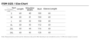 Detailed size chart for the faux fur short coat with measurements from S to 3XL
