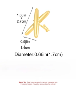 Detailed dimensions and weight chart of golden stainless steel X-shaped ring on white background