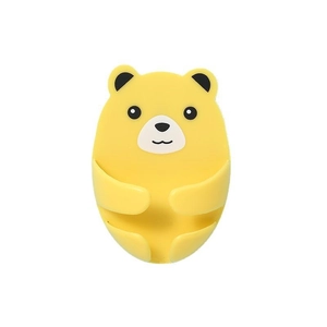Yellow bear self-adhesive plug holder for multifunctional wall-mounted storage hook