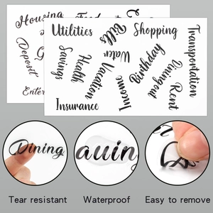 Waterproof and tear-resistant A6 budget binder stickers with marble texture design