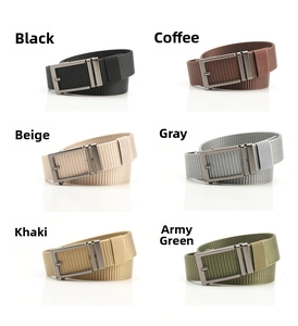 Nylon canvas waist belts in black, brown, beige, grey, khaki and military green colors