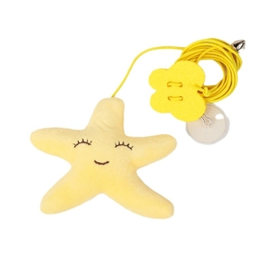 Hanging star plush cat toy with elastic string, powerful suction cup and small bell