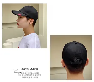 Detail of breathable mesh texture and adjustable snapback on black men's baseball cap