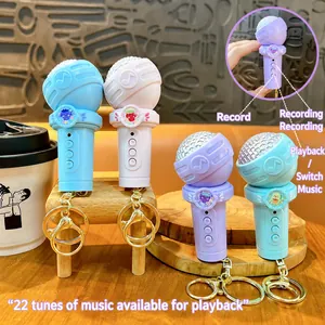 Multifunctional Recording Microphone Keychain Mini Music Player Cute ABS Bag Pendant Voice Recorder Student Gift Kids Toy