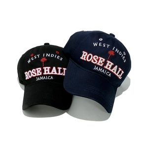 Classic cotton baseball caps with coconut tree embroidery and West Indies text