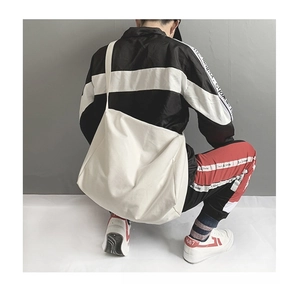 Large capacity cream white canvas tote bag with thick texture and minimalist design