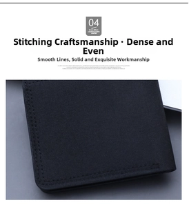 Close-up of uniform stitching and durable edge craftsmanship on this slim canvas wallet