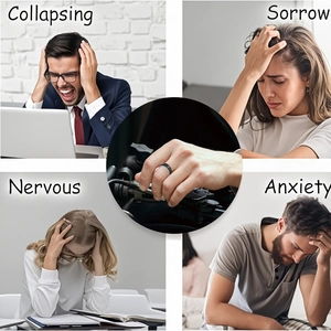 Stress relief ring for anxiety and nervousness, 6mm wide rotating stainless steel band