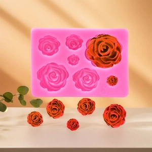 Moule En Silicone Rose Décoration De Gâteau Fondant Chocolat Outil De Pâtisserie Savon Artisanal Résine Argile