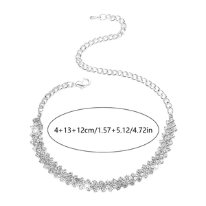 Sparkling silver rhinestone multilayer bracelet with lobster clasp and adjustable chain size
