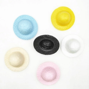 Mini Plastic Straw Hats Decorative Woven Texture For Doll Accessories DIY Crafts Christmas Decor