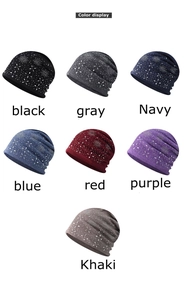 Collection of rhinestone snowflake beanies in seven colors with knit texture details