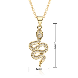 Macro detail of snake pendant with micro-set crystals measuring 24mm by 12mm