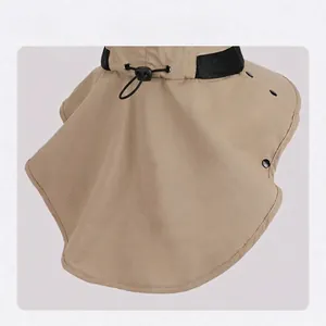 Chapeau de soleil kaki avec large protège-nuque et cordon réglable pour randonnée et pêche