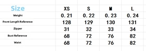 Tableau des tailles pour robe longue en tulle avec fleurs perlées, mesures du XS au L
