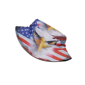 Cappello da pescatore con bandiera americana e aquila per protezione solare estiva