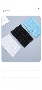 Disposable non-woven headbands for spa and beauty salon in blue, white, and black colors